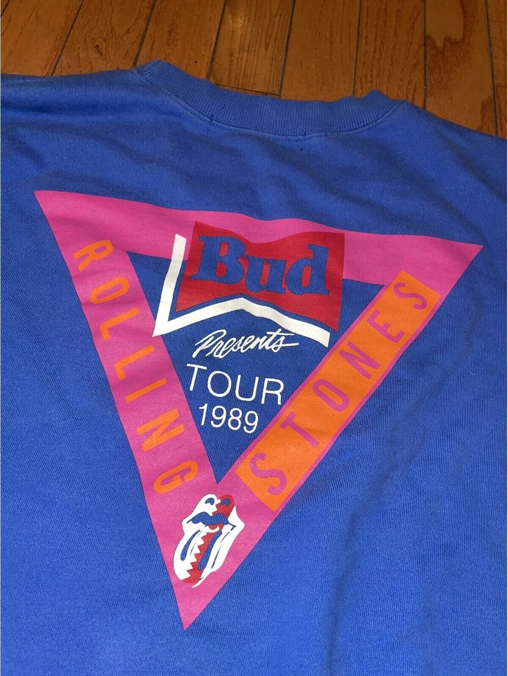 Vintage 1989 Rolling Stones Budweiser Promo Steel Wheels Tour Crewneck L/XL RARE